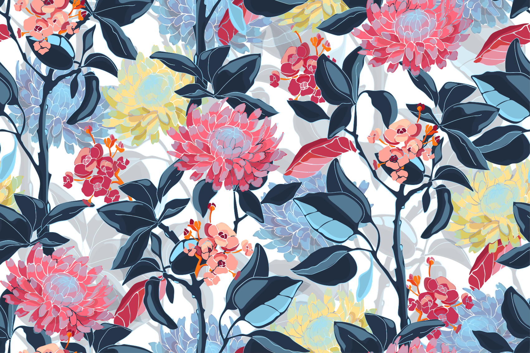 floral pattern nature vinyl rug - TenStickers