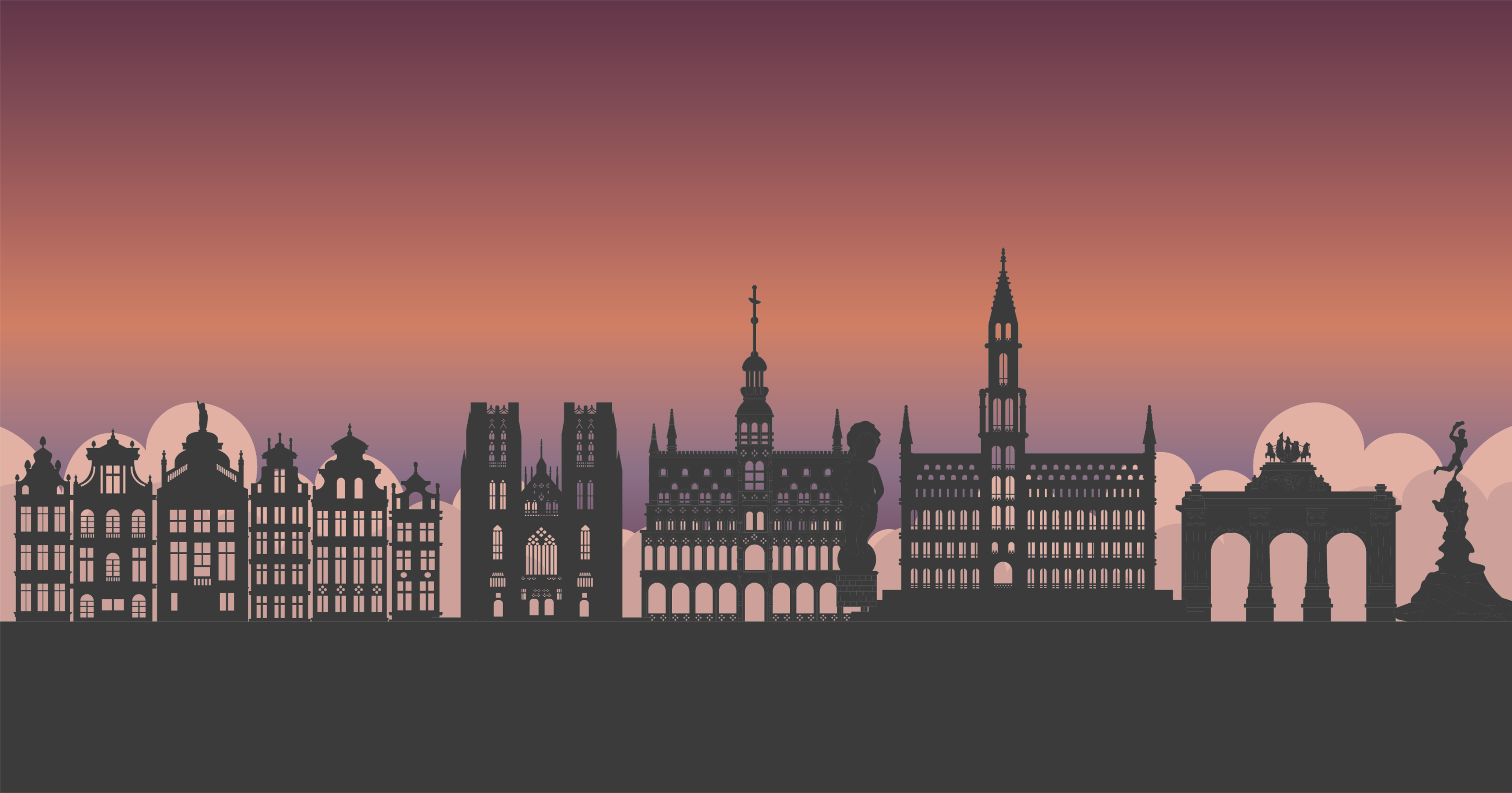 Silhouette Skyline map rug - TenStickers