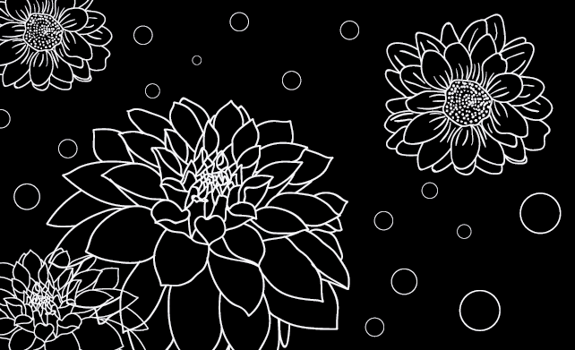 Floral Outline Contrast floral vinyl rug - TenStickers