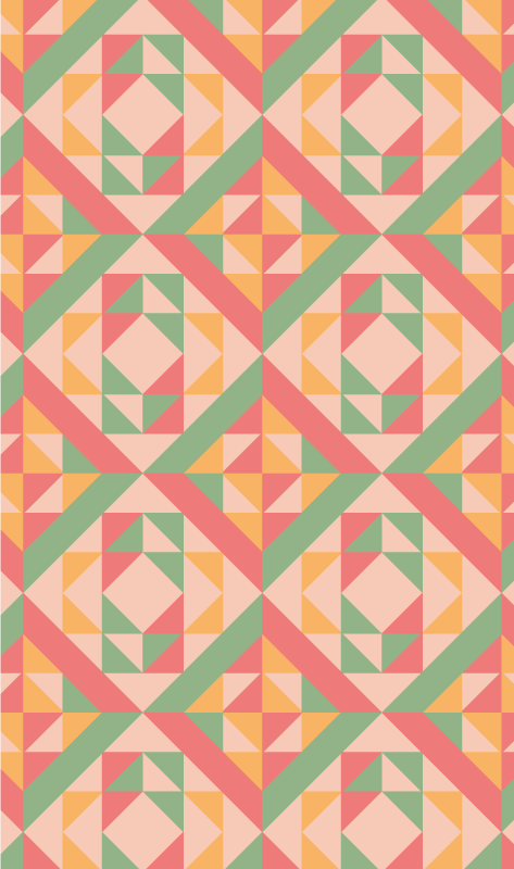 Geometric Patterned Ensemble geometric vinyl rug - TenStickers