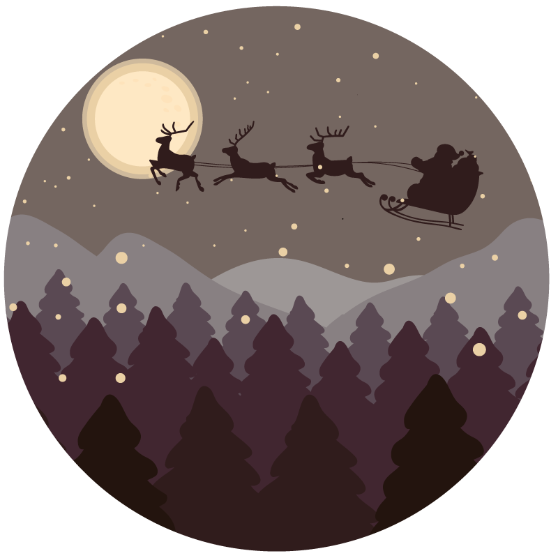Santa and sleigh Christmas tree mat - TenStickers