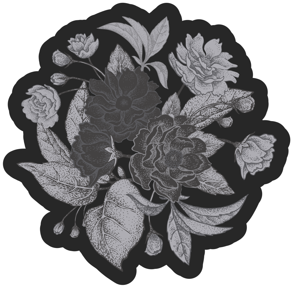 Floral Contour Display floral vinyl rug - TenStickers