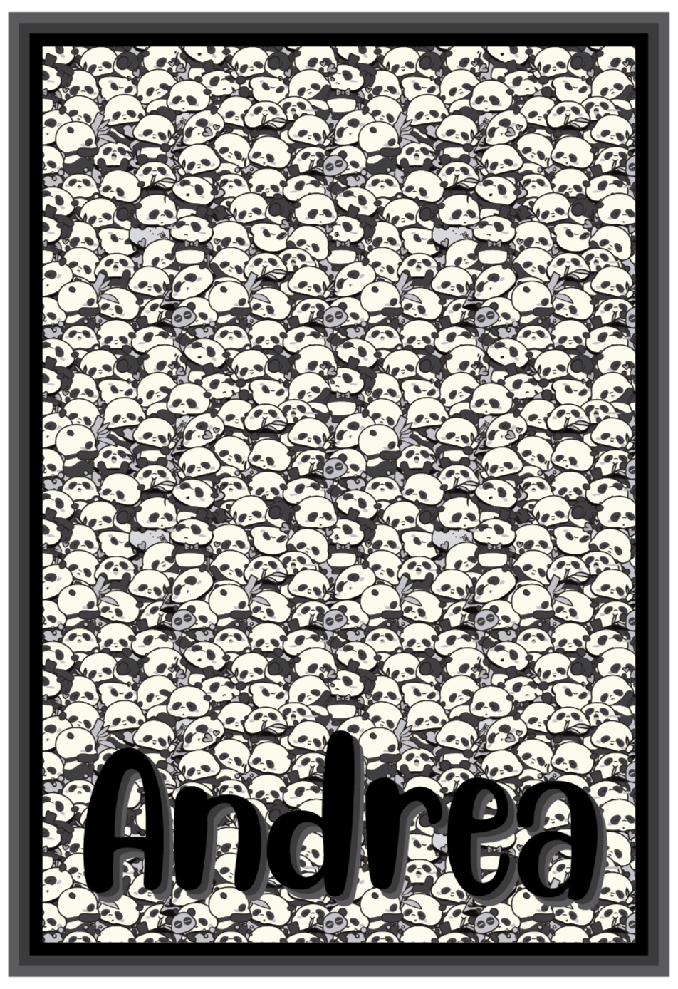 beautiful pandas with name animal rug - TenStickers