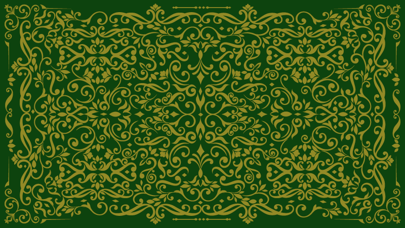 elegant ornaments green modern rug - TenStickers