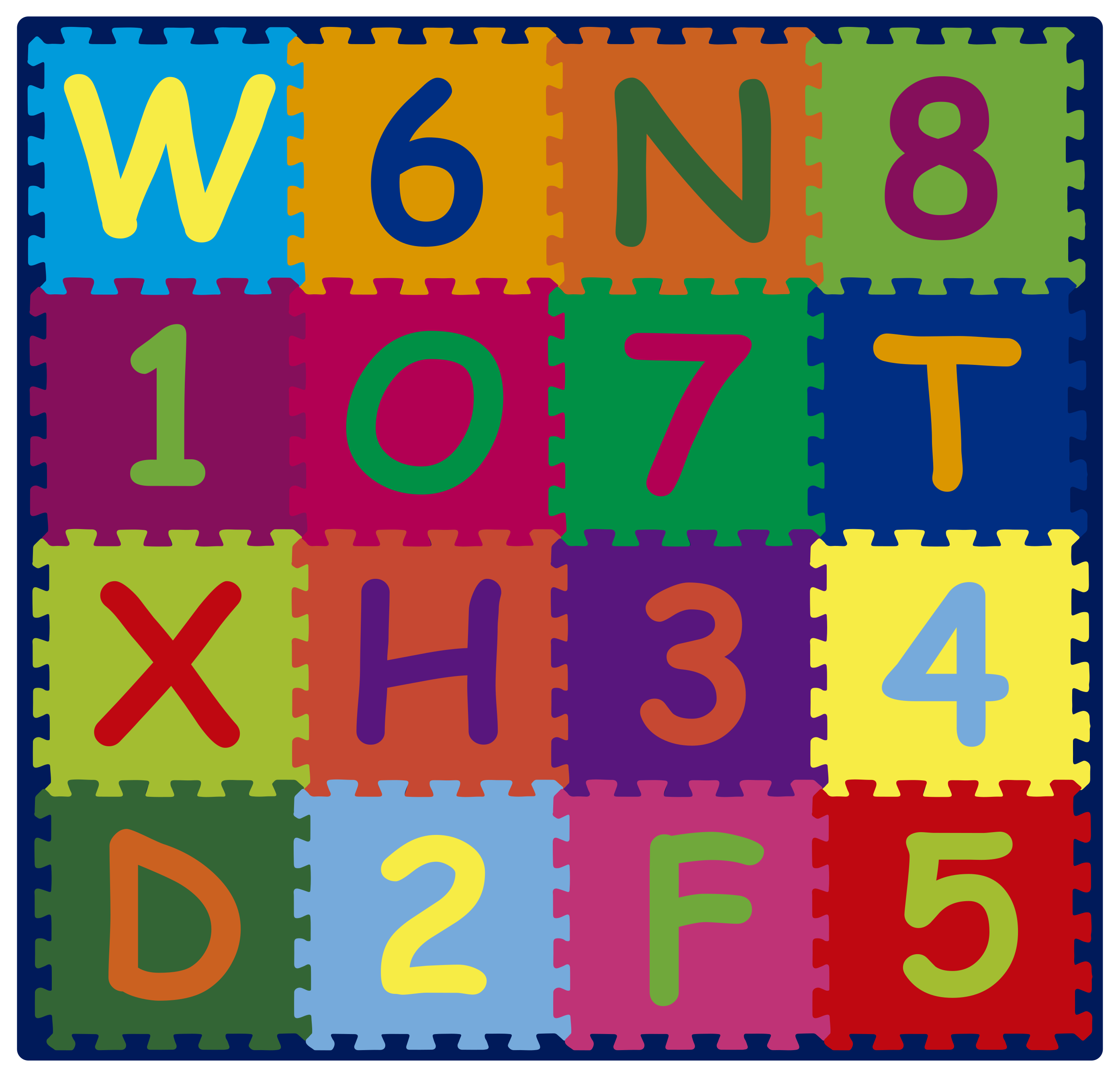Alphabeth and numbers vinyl alphabet rug - TenStickers