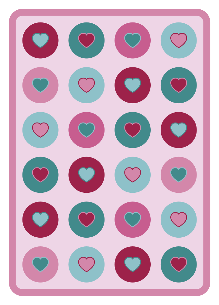 Circle with hearts  kids vinyl rug - TenStickers