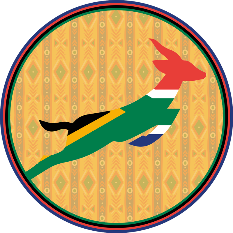 South African flag on Springbok animal rug - TenStickers
