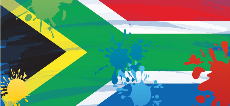South Africa flag paint splash vintage rug - TenStickers