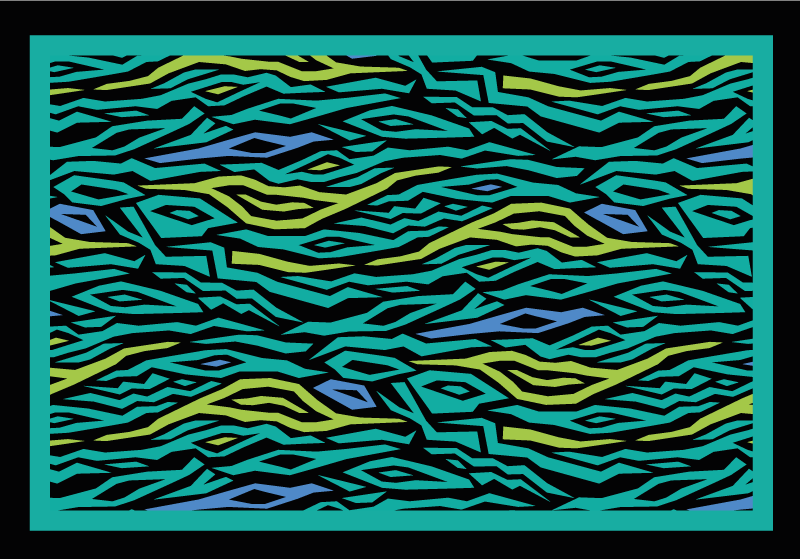 Neon blue zebra print animal print rug - TenStickers