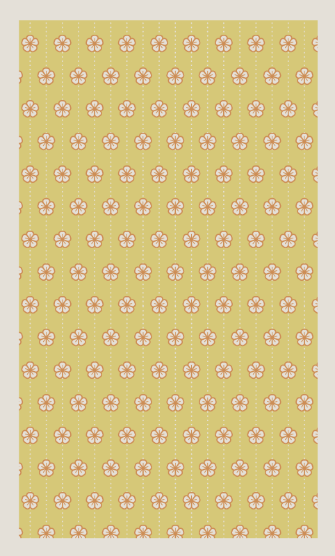 Yellow Cherry Blossom Pattern floral rug - TenStickers