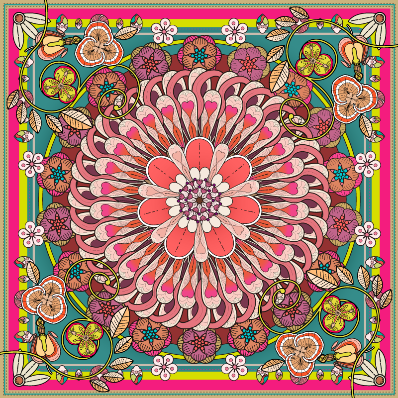 Geometric colorful mandalas geometric rugs - TenStickers