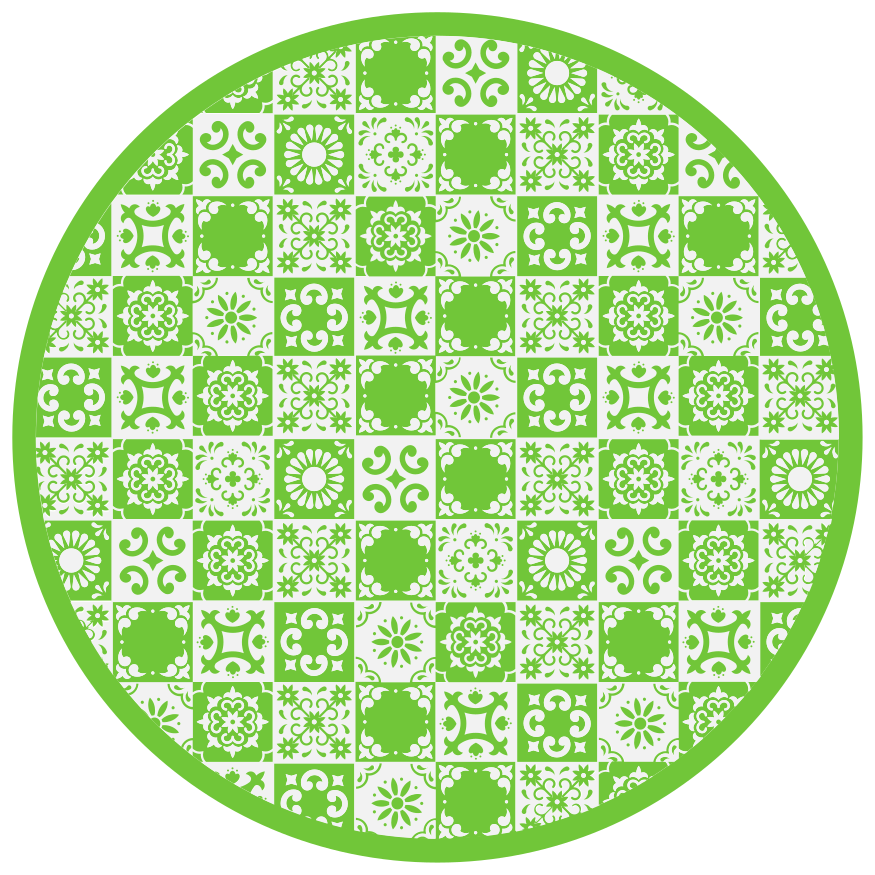 Abstract green and white  tile carpet - TenStickers