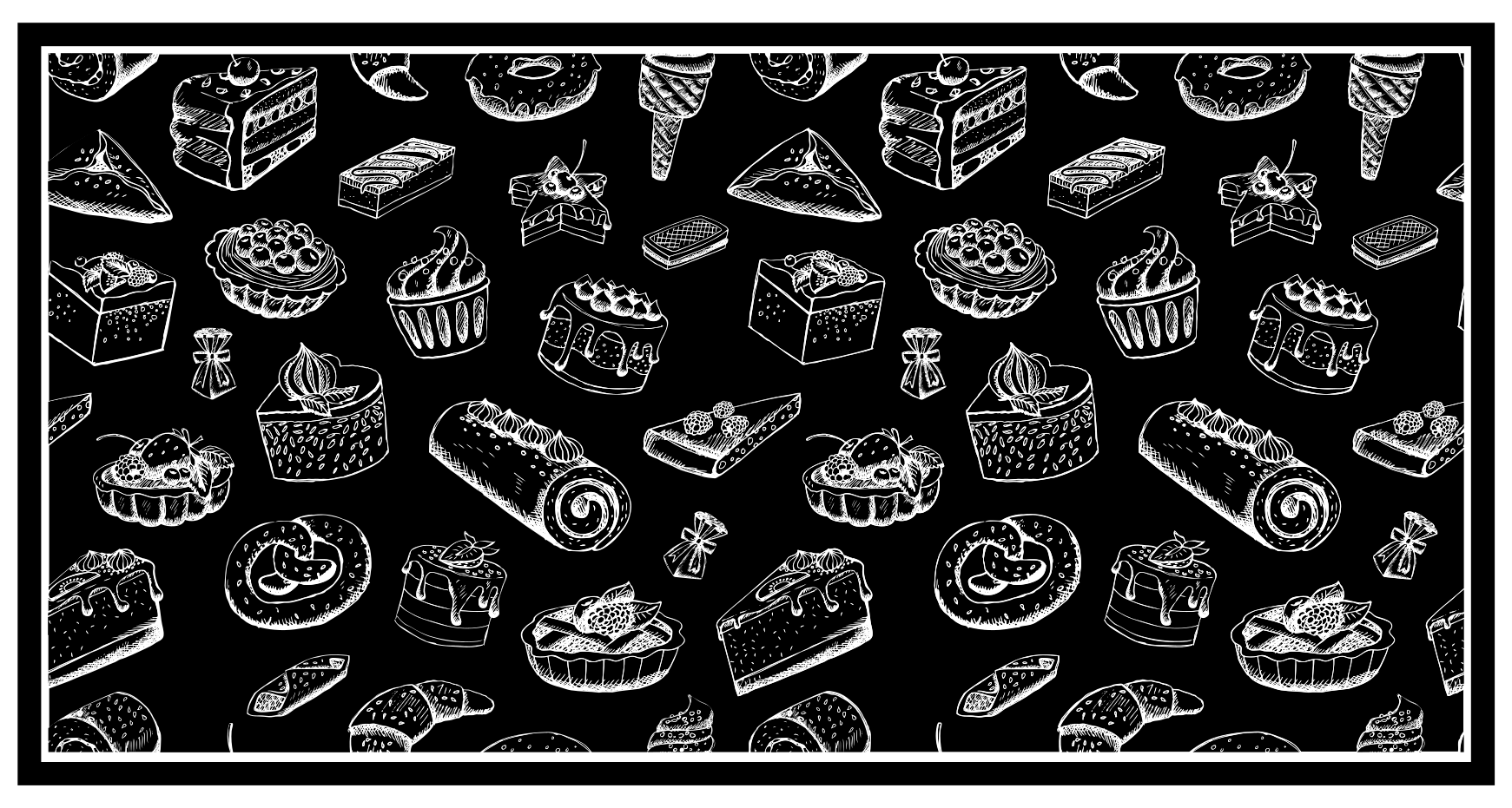 Confectionery Sketches kids vinyl rug - TenStickers