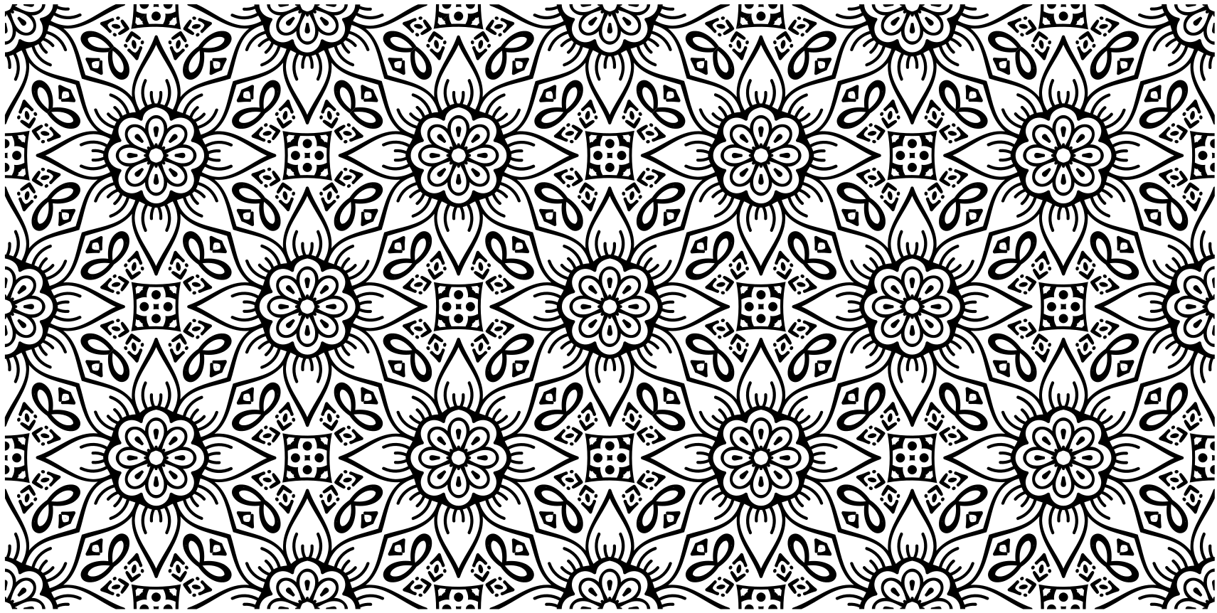 Black and white floral mandala vinyl rug - TenStickers