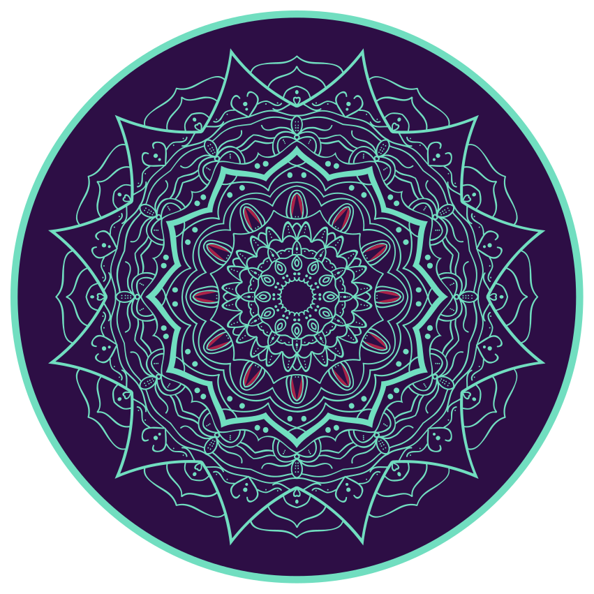 Mandala Circle Design mandala vinyl rug - TenStickers