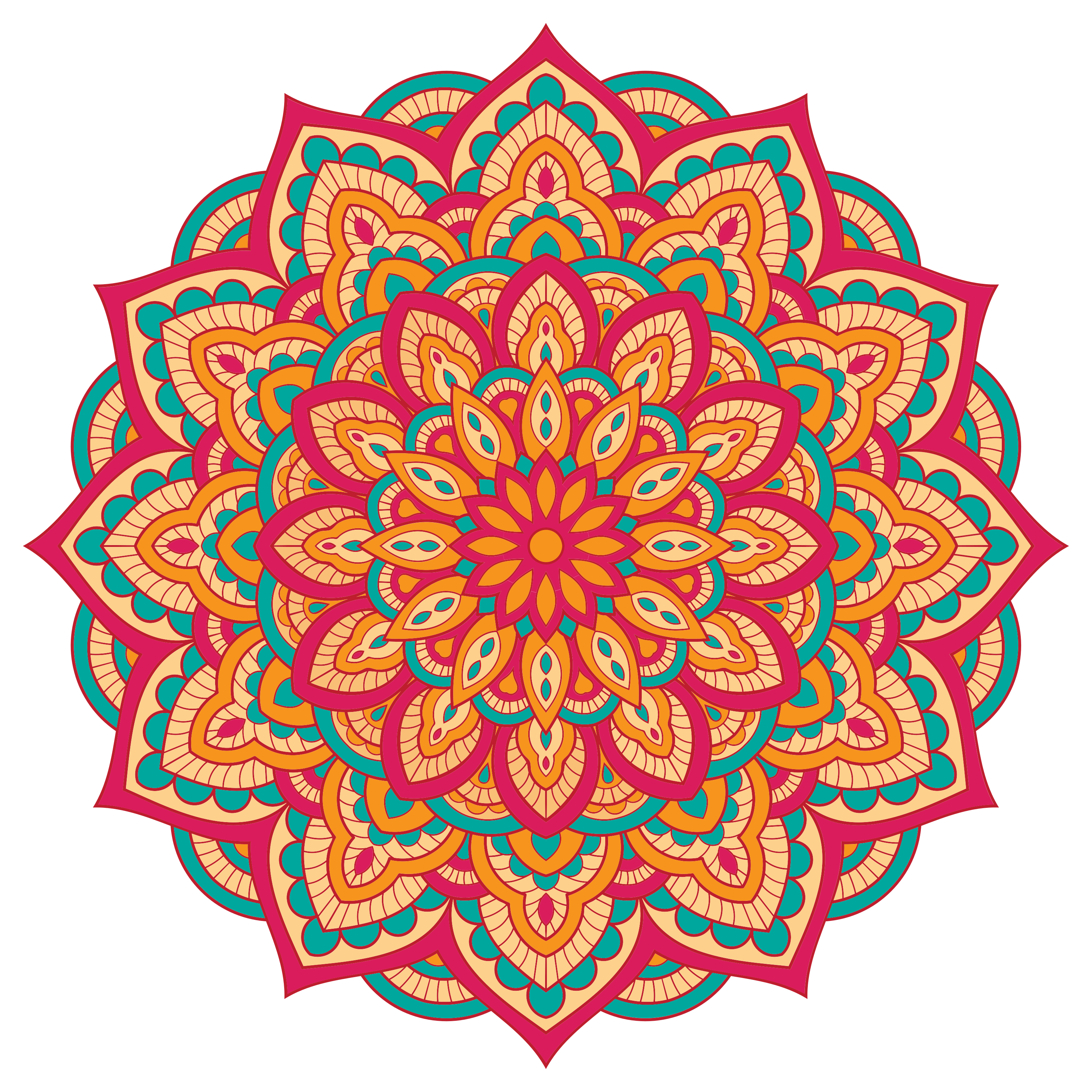 Colorful mandalas mandala vinyl rug - TenStickers