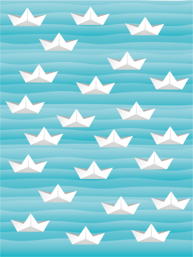 Paper boats kids vinyl rug - TenStickers