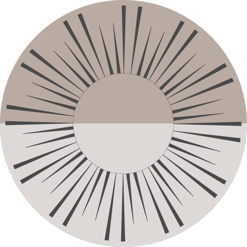 Sunburst Circular Design striped vinyl rug - TenStickers