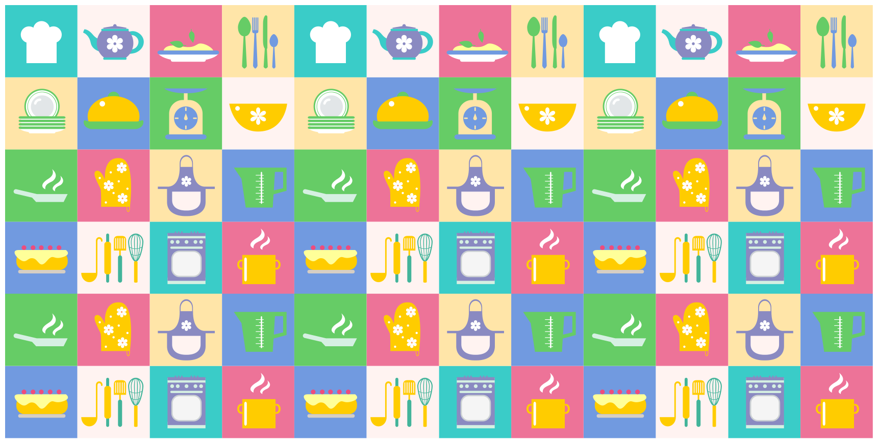 Kitchenware kitchen floor tiles - TenStickers