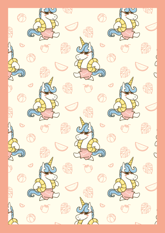 cool unicorn with sunglasses animal rug - TenStickers