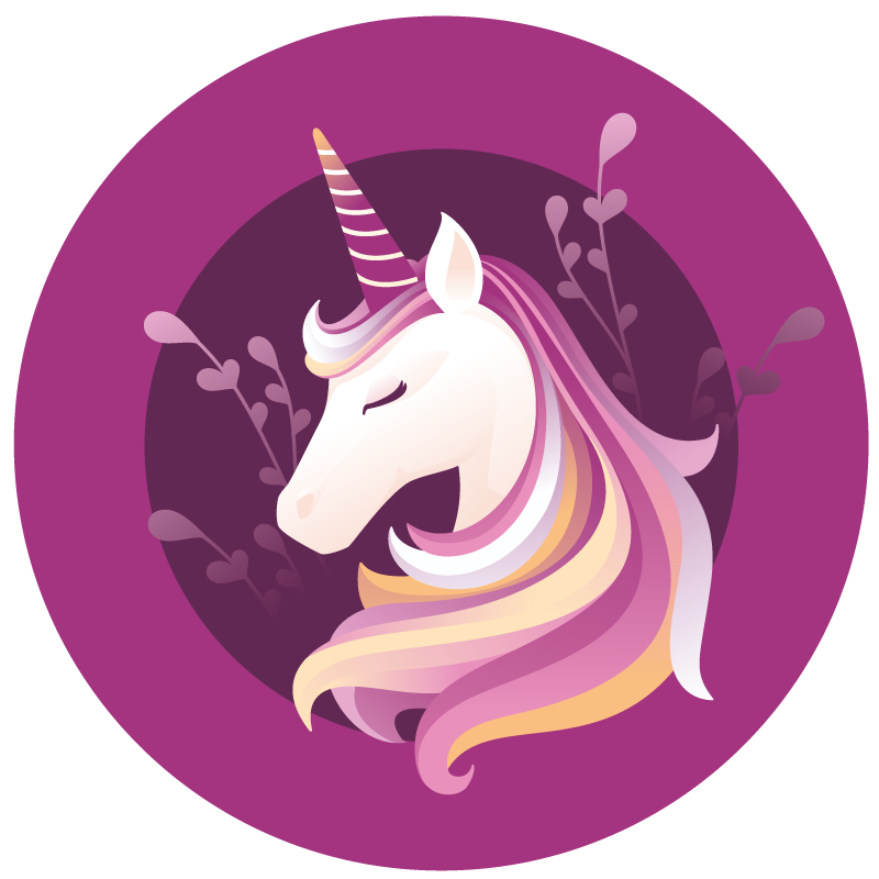 elegant unicorn face  animal rug - TenStickers