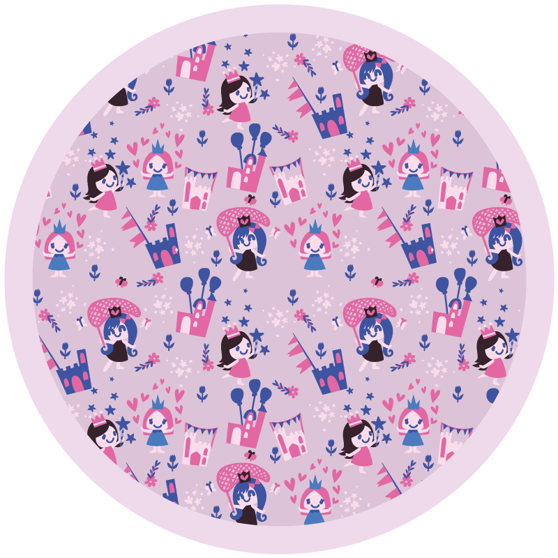 Fairytale Circlet kids vinyl rug - TenStickers