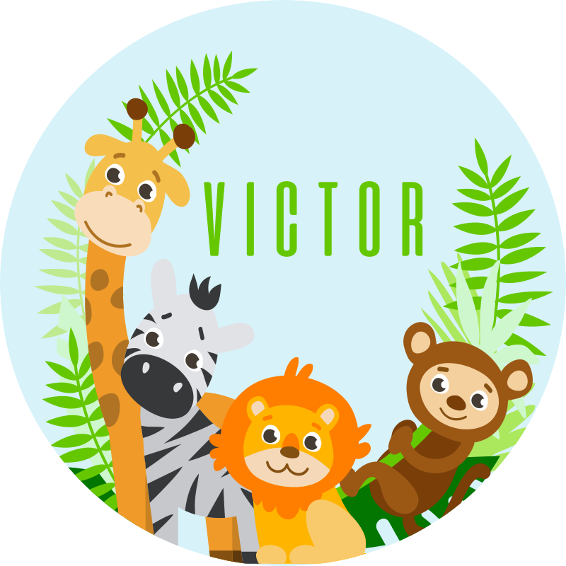 Customizable animals  personalised mat - TenStickers