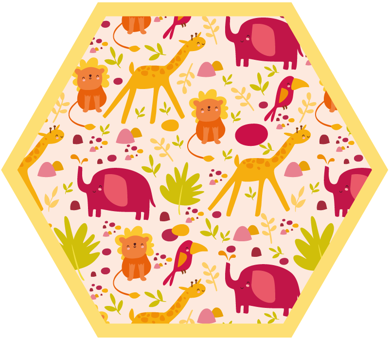 African wild animals kids vinyl rug - TenStickers