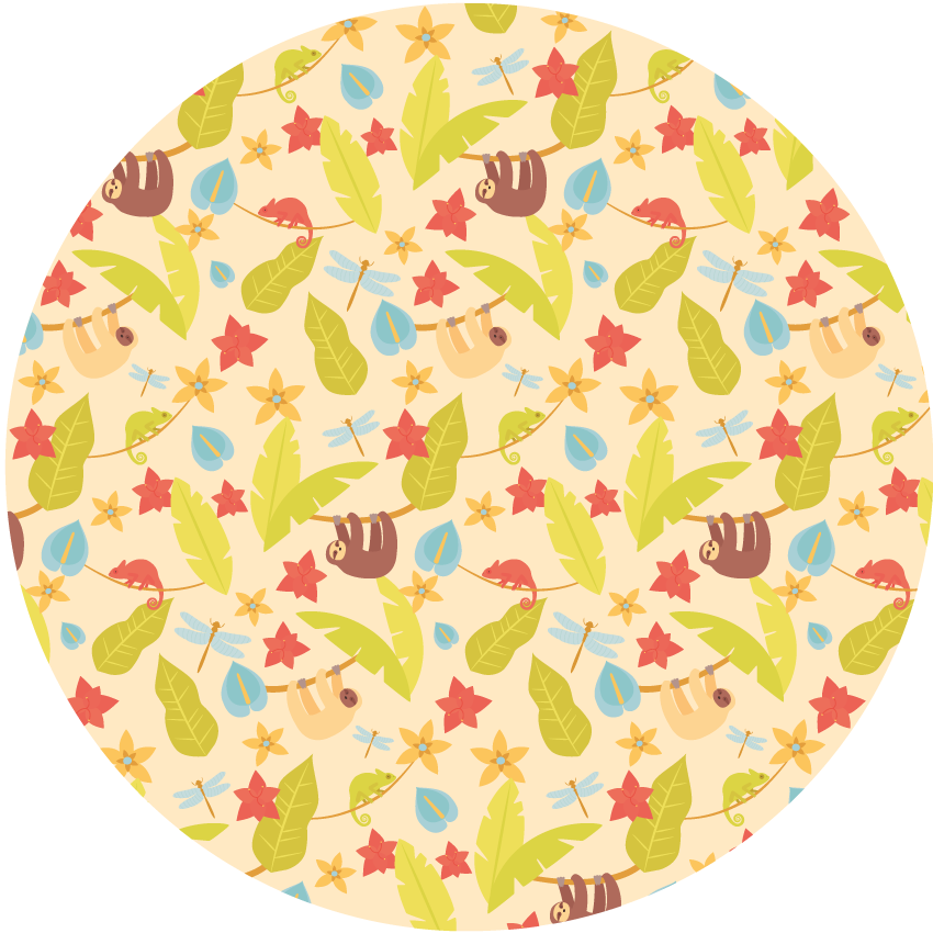 Autumn Critters Circular kids vinyl rug - TenStickers