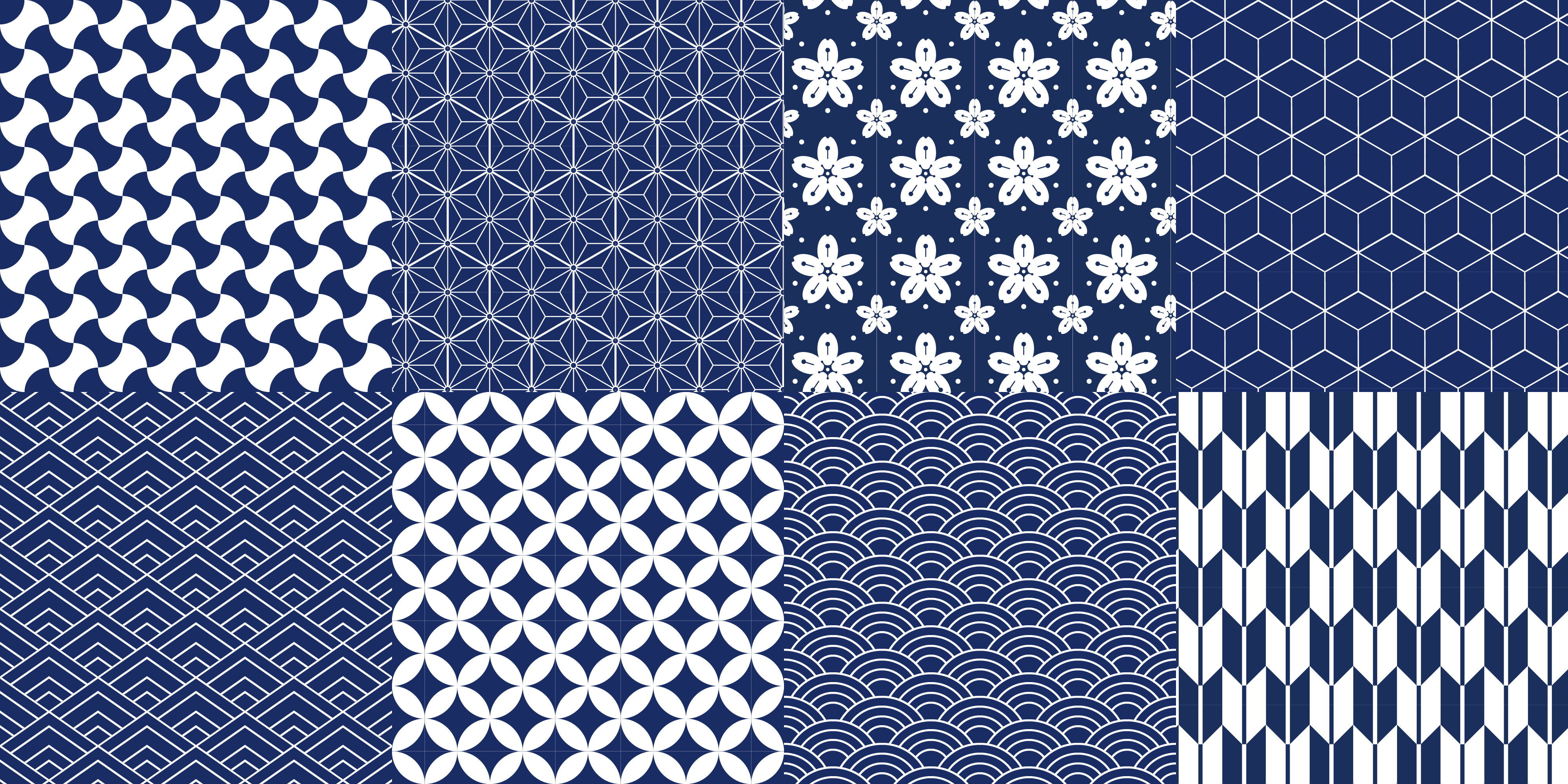 Complex blue and white tile vinyl carpet - TenStickers