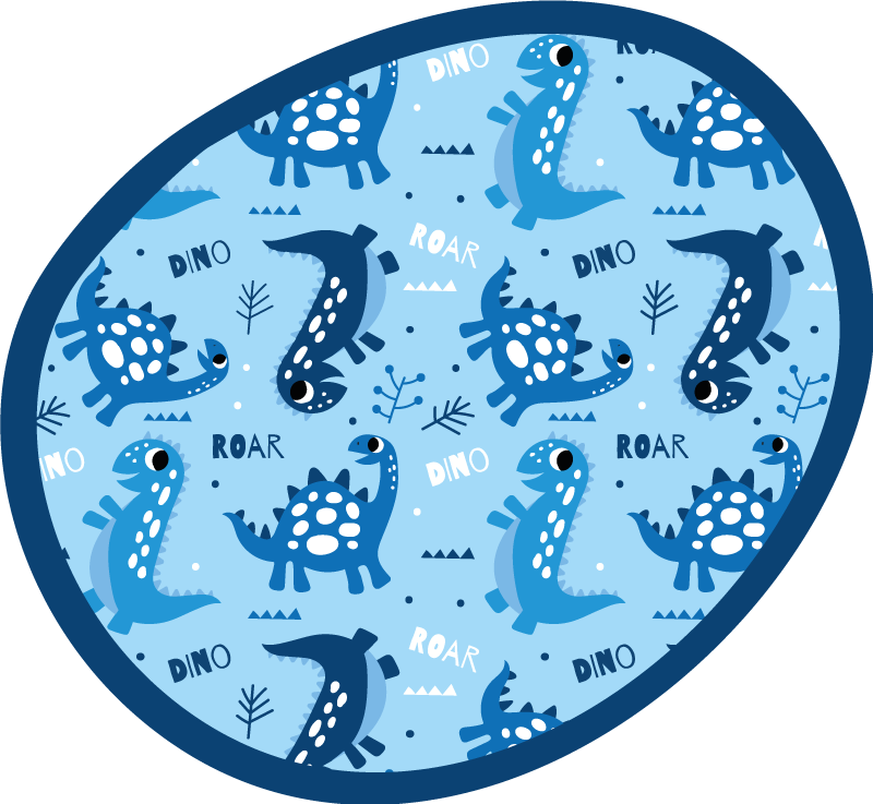 blue dinosaurs roar and dino vinyl rug - TenStickers