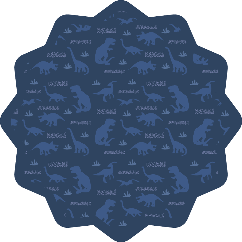 dinosaur blue background pattern animal rug - TenStickers