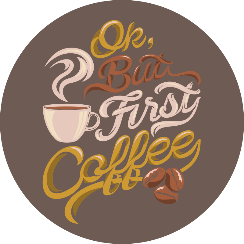 Coffee-Themed Typography custom rug - TenStickers