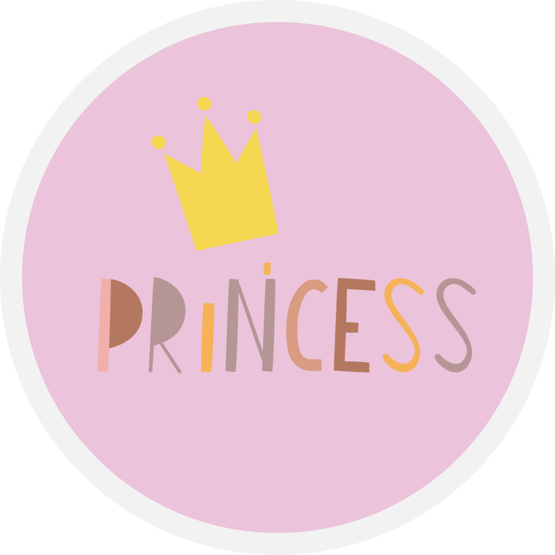 princess on pink background kids vinyl rug - TenStickers