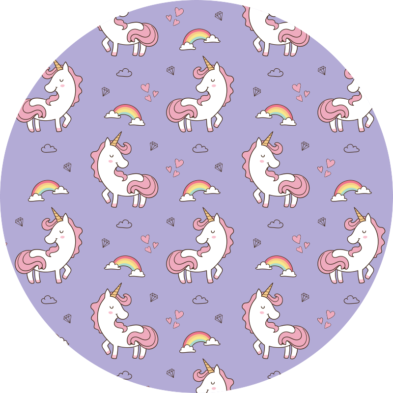 Unicorn pattern children kids vinyl rug - TenStickers