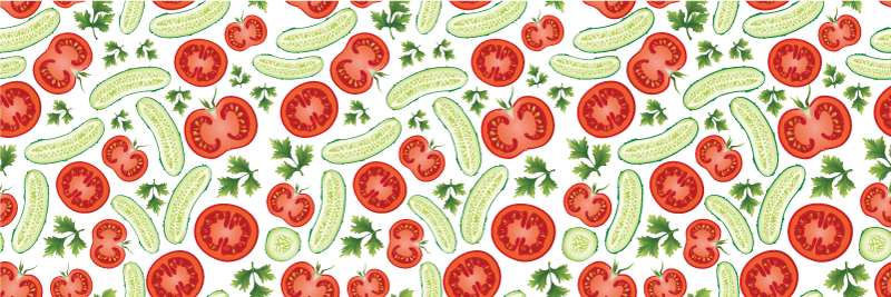 Green and Red Vegetable kitchen vinyl rug - TenStickers