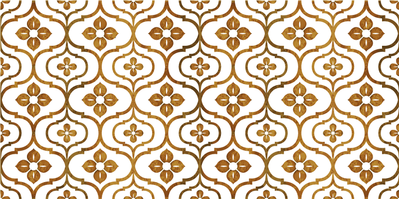 Flours  marron and white modern rug - TenStickers
