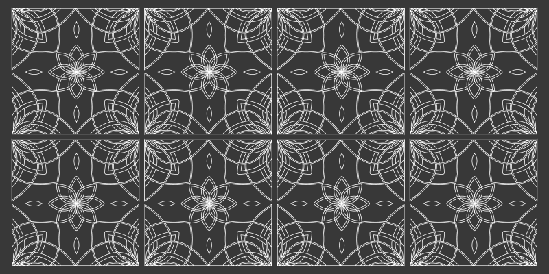 squares tiles design modern rug - TenStickers