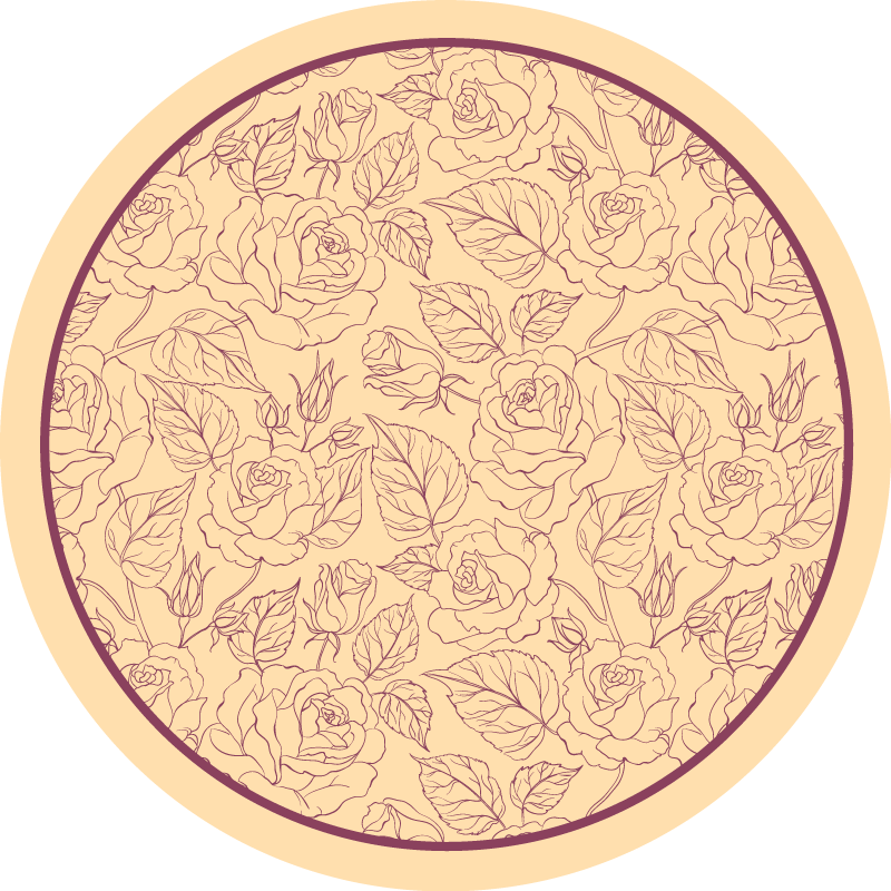 Vintage Rose Vinyl rug for home office - TenStickers