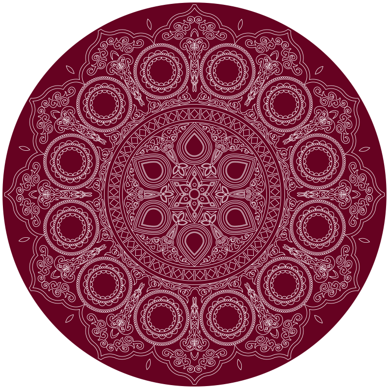 Lotus flower mandala vinyl rug - TenStickers