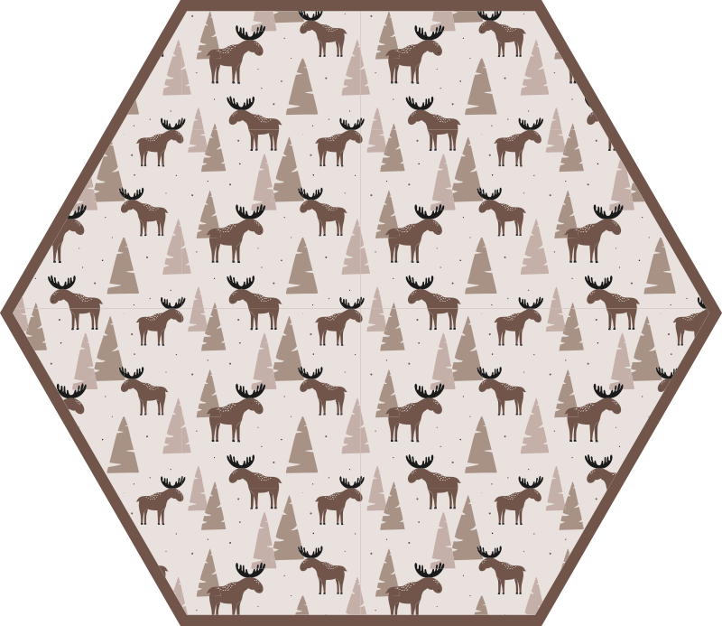 Moose Mountain Motif kids vinyl rug - TenStickers