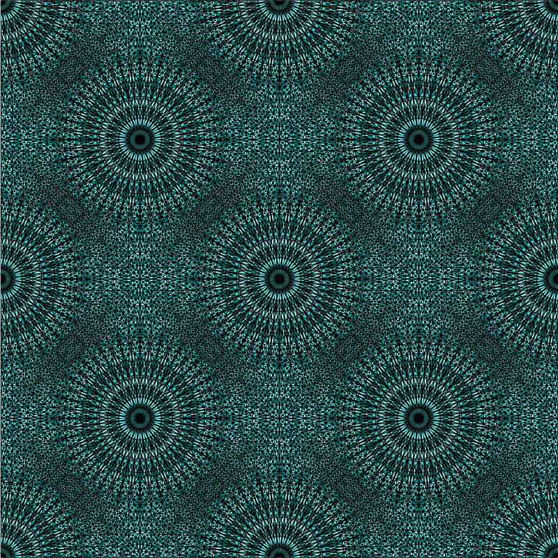 Teal pattern mandala vinyl rug - TenStickers