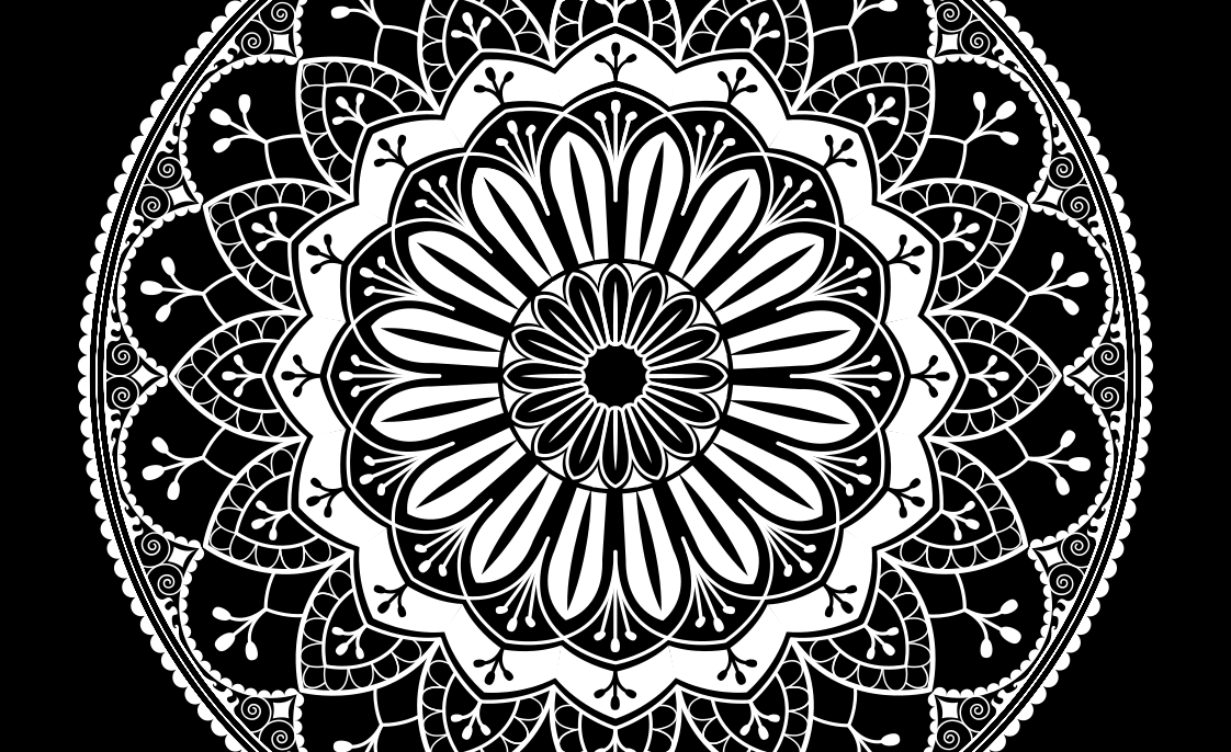 Black and White  mandala vinyl rug - TenStickers