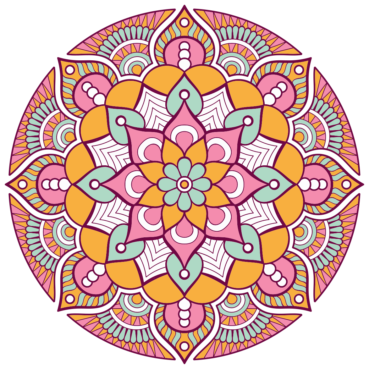 Lively Floral Concept mandala vinyl rug - TenStickers