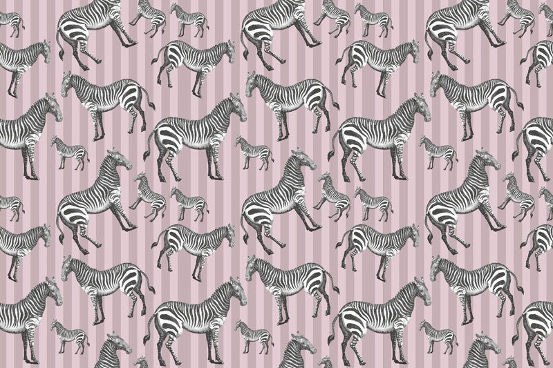 Striped Zebras animal print vinyl rug - TenStickers