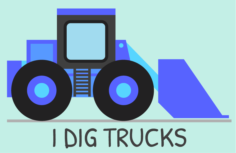 I dig Trucks kids vinyl rug - TenStickers