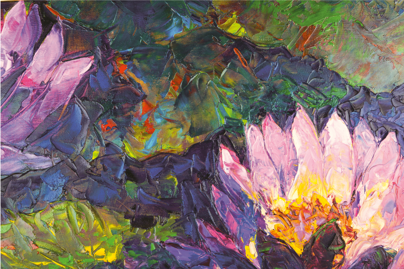 Lotus rectangular scenes floral vinyl rug - TenStickers