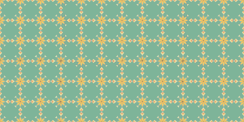 Vintage green floral pattern tile carpet - TenStickers