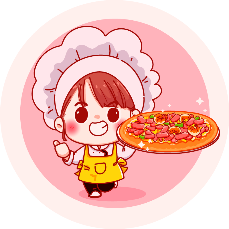 Cheerful Chef Illustration kids vinyl rug - TenStickers