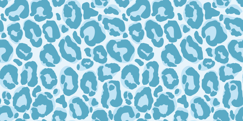 Blue leopard print animal print vinyl rug - TenStickers